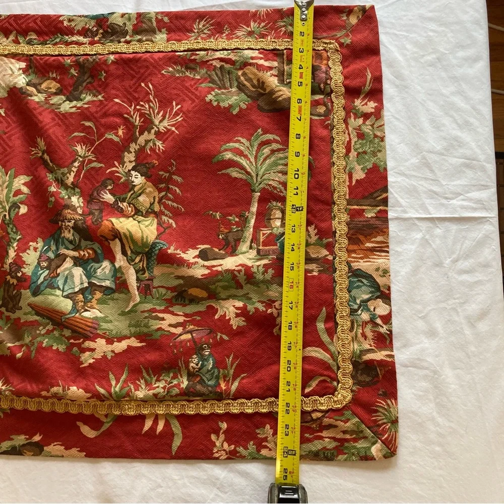 Custom Made Vintage Wesley Mancini Asian Toile Singerie fabric Pillow Shams - Picture 16 of 16